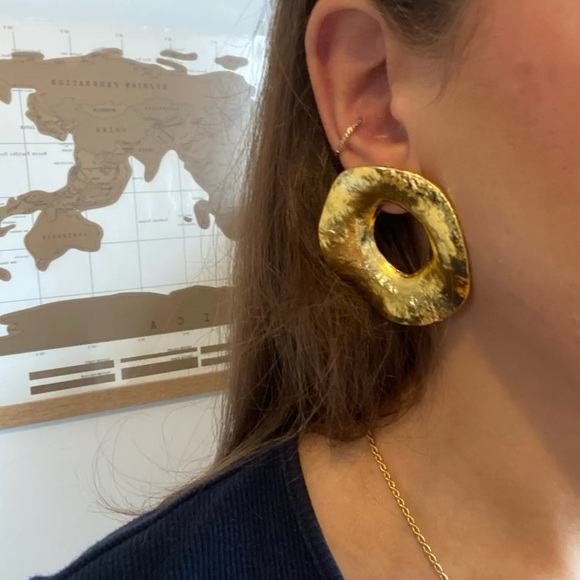 High Quality Exaggerated Large Circle Stud Earring - Picture 5 of 7